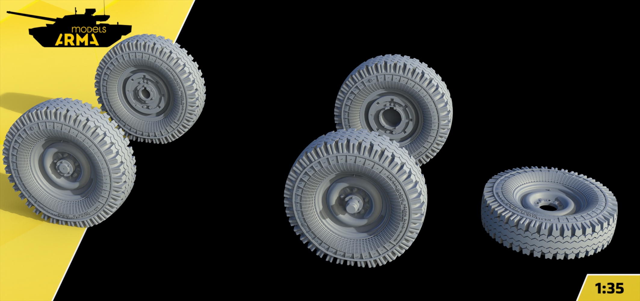 AM3629K Высокодетализированные колеса под нагрузкой Я-245