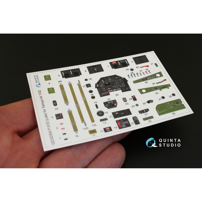 QD32004 3D Декаль интерьера кабины P-51D (поздний) (для модели Tamiya)