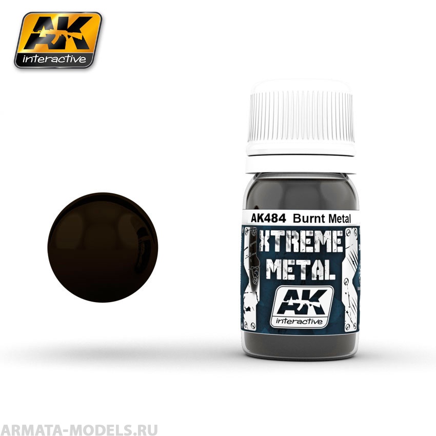 AK484 Краска металлик XTREME METAL BURNT METAL