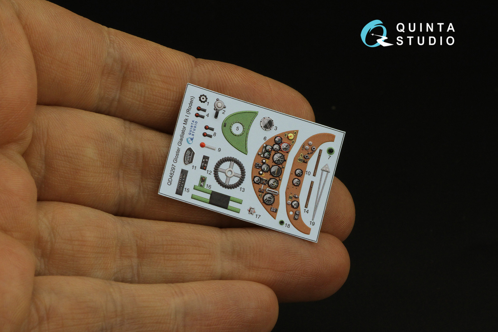 QD48297 3D Декаль интерьера кабины Gloster Gladiator MKI (Roden)