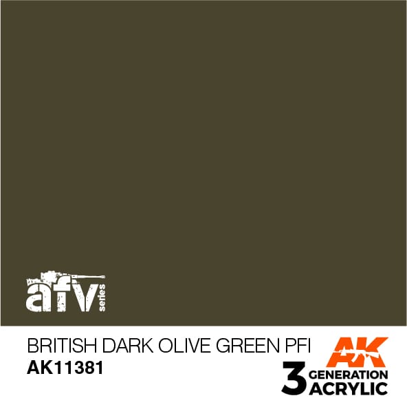 AK11381 Краска акриловая 3Gen British Dark Olive Green PFI