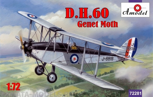 АМ72281 Самолет DH60 Genet Moth Amodel