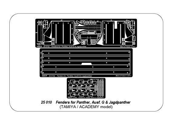 ABR-25 010  Дополнения для  Fenders for Panther G/Jagdpanther  для Tamiya, Academy 1/25