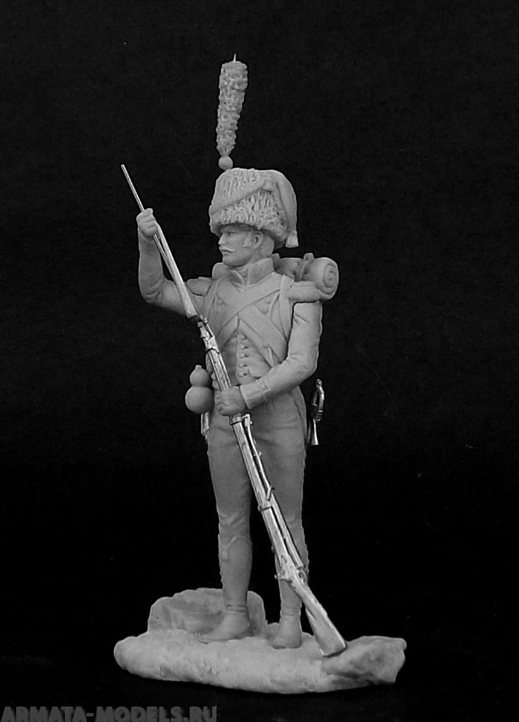 CHM-54164(M). Вольтижер легкой пехоты, Франция 1809-12 гг. (3 варианта голов). 54 мм. Материал - белый металл. Chronos Miniatures
