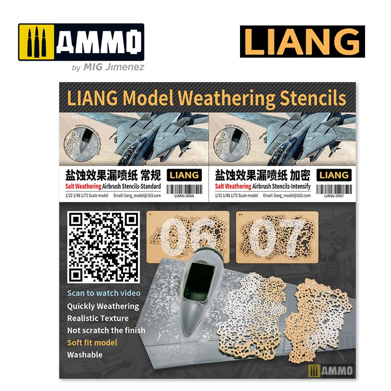 LIANG-0007 Набор трафаретов Salt Weathering Effects Airbrush Stencils (Inten.)