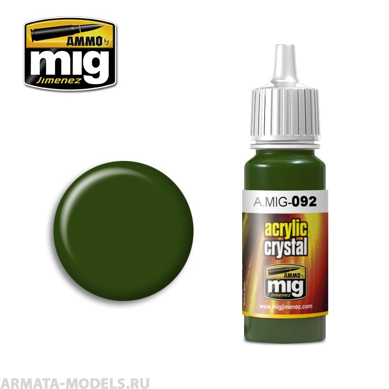 AMIG0092 Ammo Mig Акриловая краска CRYSTAL GREEN 17 мл