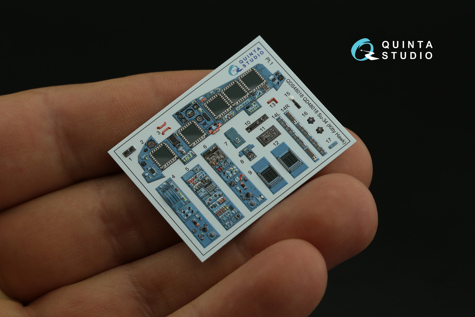 QDS-48018 3D Декаль интерьера Су-34 (KittyHawk) (Малая версия)