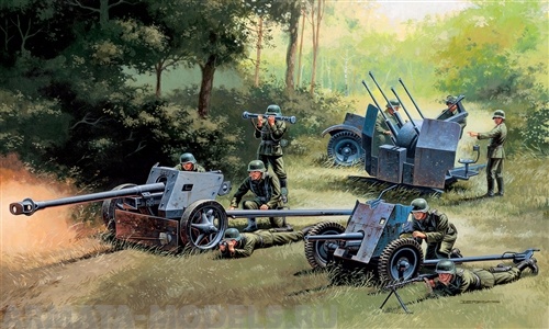 7026ИТ Пушки: Pak35+Pak40+Flak38 Italeri