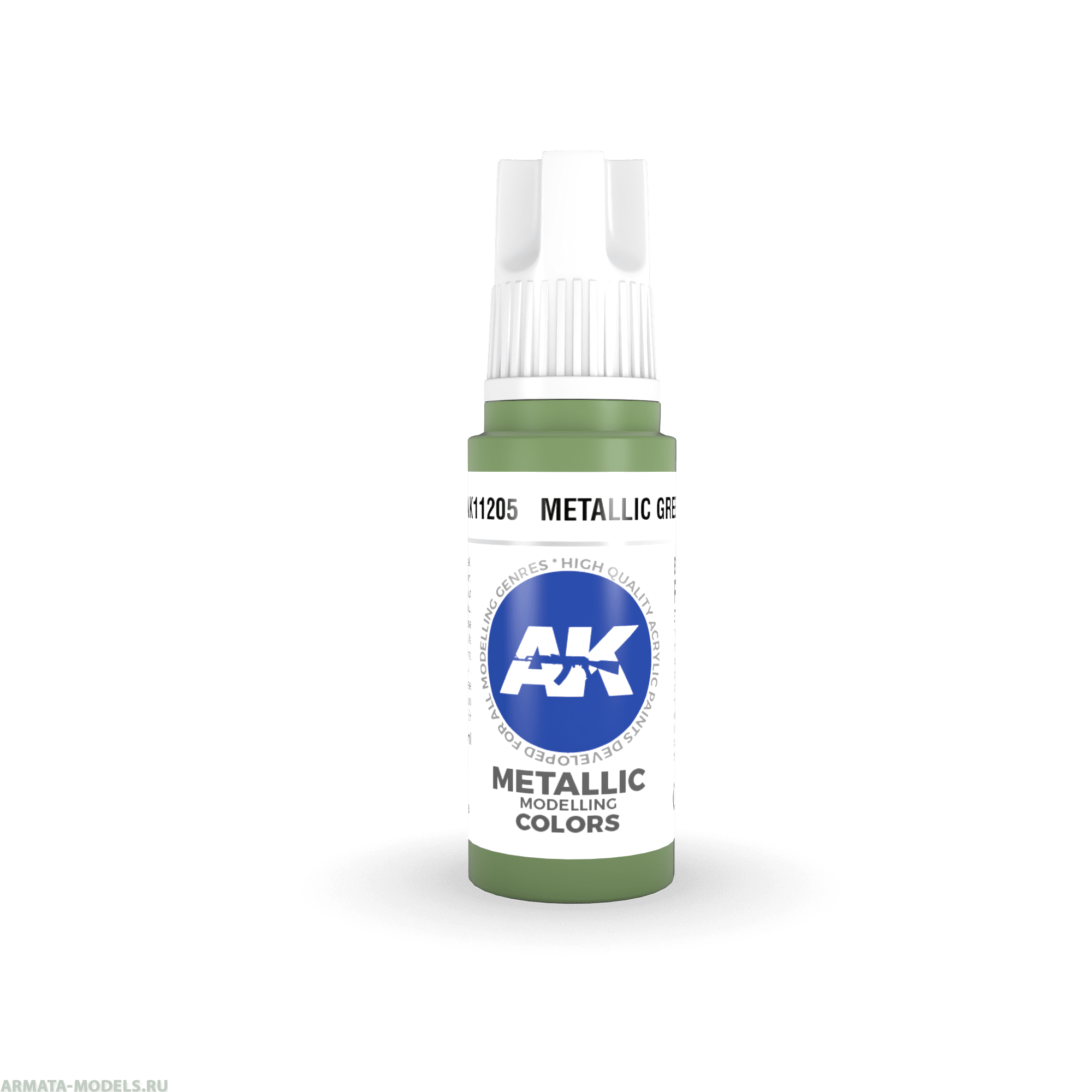 AK11205 Краска акриловая Metallic Green 17ml