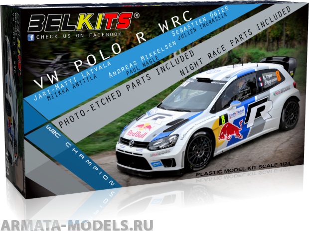 BEL005 Модель автомобиля  VOLKSWAGEN POLO R WRC 2013 Belkits