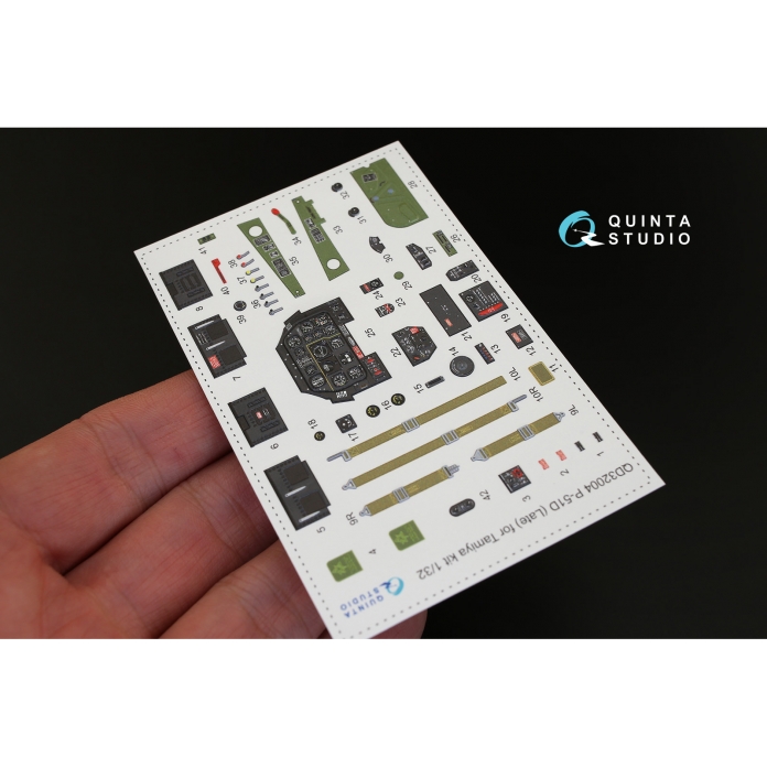 QD32004 3D Декаль интерьера кабины P-51D (поздний) (для модели Tamiya)