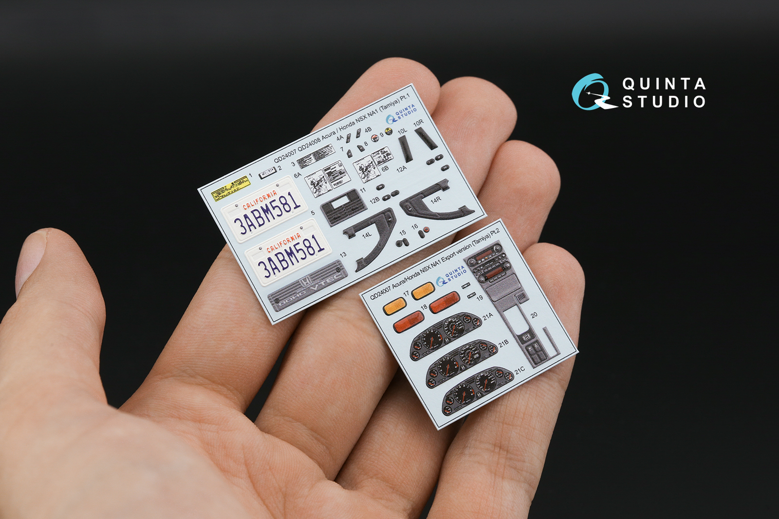 QD24007 3D Декаль интерьера кабины Acura-Honda NSX NA1 Export version (Tamiya)