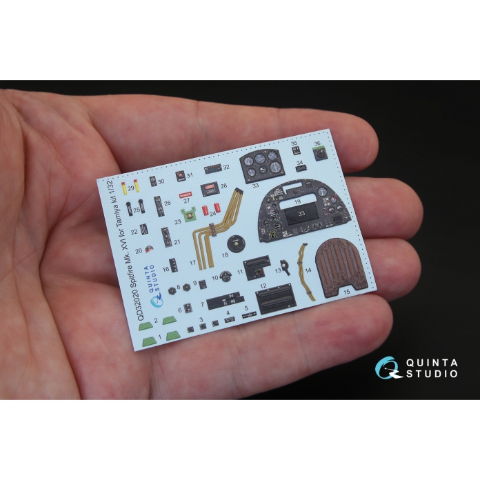 QD32020 3D Декаль интерьера кабины Spitfire Mk.XVI (для модели Tamiya)