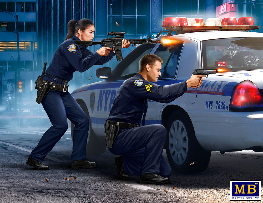 MB24064 Фигуры, Серия Ограбление, набор № 1. Сержант Джек Мелгоза и патрульный полицейский Салли Тейлор Master Box (MB)