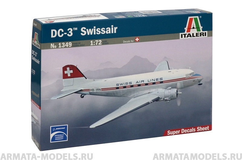 1349ИТ Самолет DC-3 Swissair Italeri