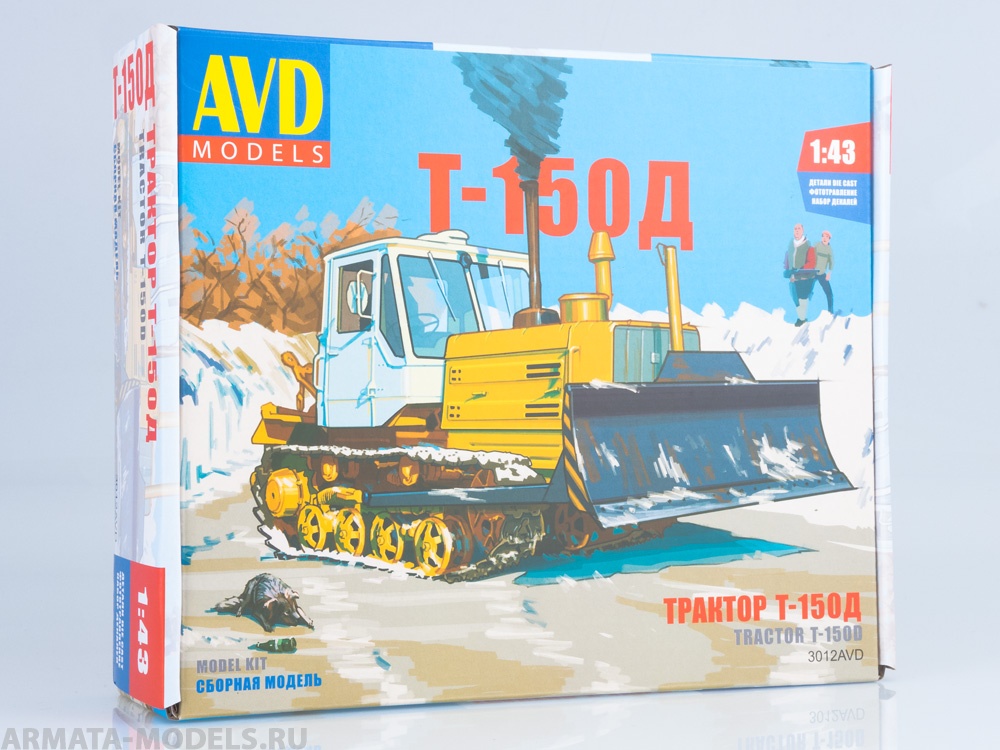3012AVD Сборная модель Трактор Т-150 гусеничный с отвалом AVD Models