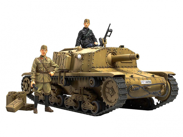 35294T Итальянская самоходная установка Semovente M40, с двумя фигурами в комплекте, африканская кампания Tamiya