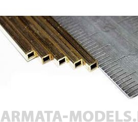 KS8151 Квадратная латунная трубка 3,2х0,36 мм, 1 шт