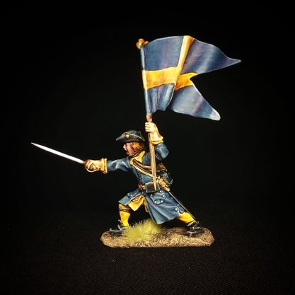 5263ТБ ВИМ, шведский  унтер-офицер со знаменем (Лейб-гвардия), Северная  война, 1/35 Три Богатыря