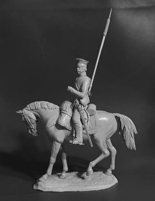 CHM-54388. Рядовой Ямбургского уланского полка, Россия 1813-14 гг. (2 варианта голов). 54 мм. Материал - смола. Chronos Miniatures