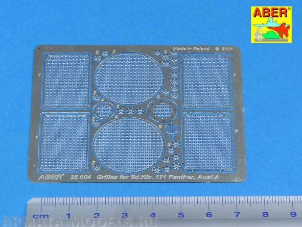ABR-25-004  Дополнения для  Grilles for Sd.Kfz.171. Panther, Ausf.A/D для Tamiya, Academy 1/25