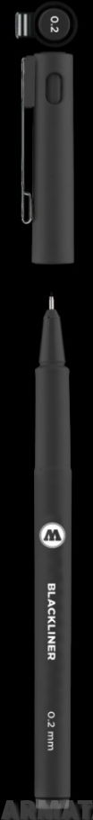 703203 Маркер MOLOTOW Blackliner 0,2мм
