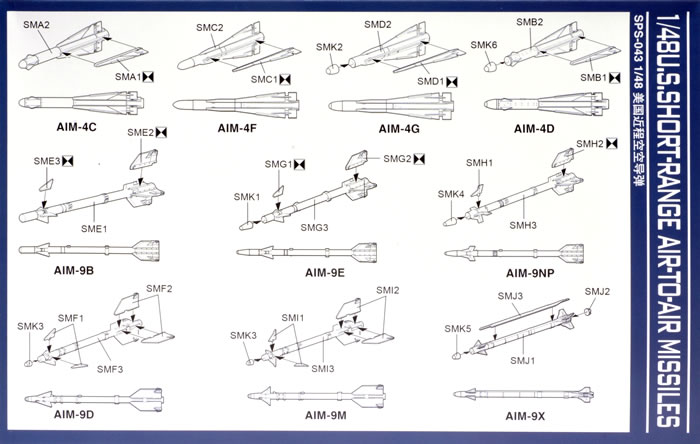 SPS-043 U.S. SHORT-RANGE AIR-TO-AIR MISSILES 1/48 Meng