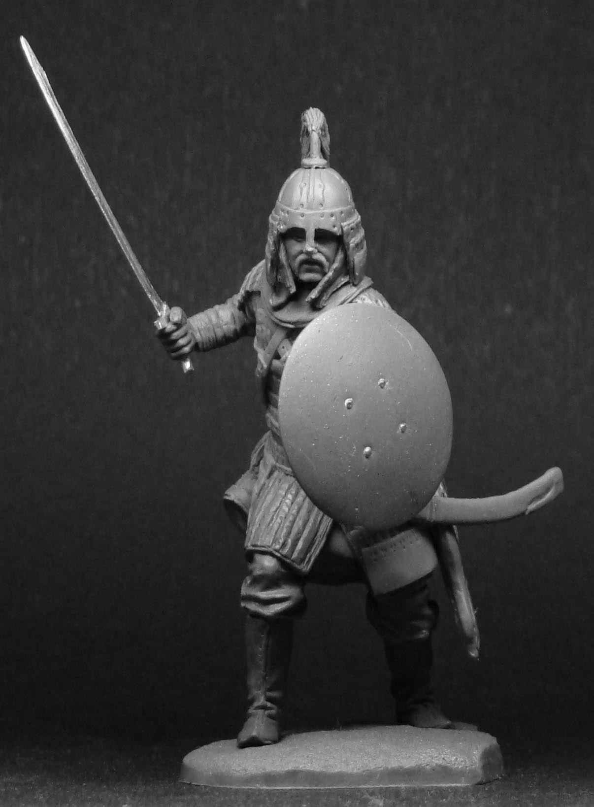 CHM-54045(М). Татаро-монгольский воин с мечтом, 14 век. 54 мм. Материал - белый металл. Chronos Miniatures