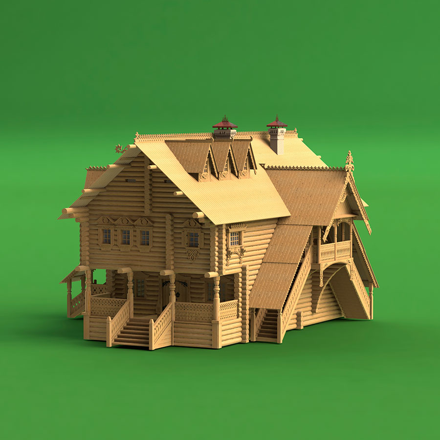 1309 сборная деревянная модель Терем в Китай-Городе СВ Модель