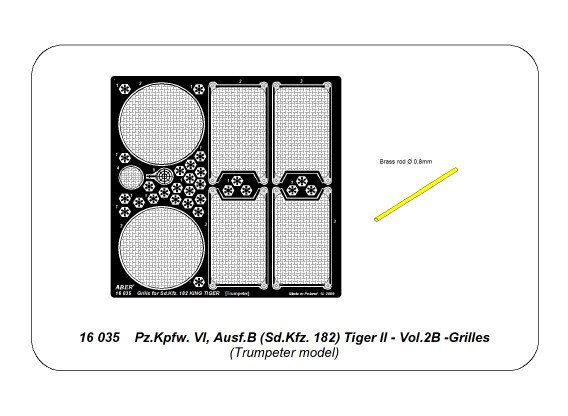ABR-16-035  Дополнения для  Tiger II - Vol.2B- Grilles для Trumpeter 1/16