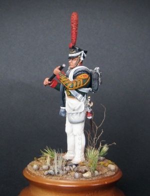 CHM-54056(M). Флейтист гвардейский пехотных полков, Россия 1812-15. 54 мм. Материал - белый металл. Chronos Miniatures