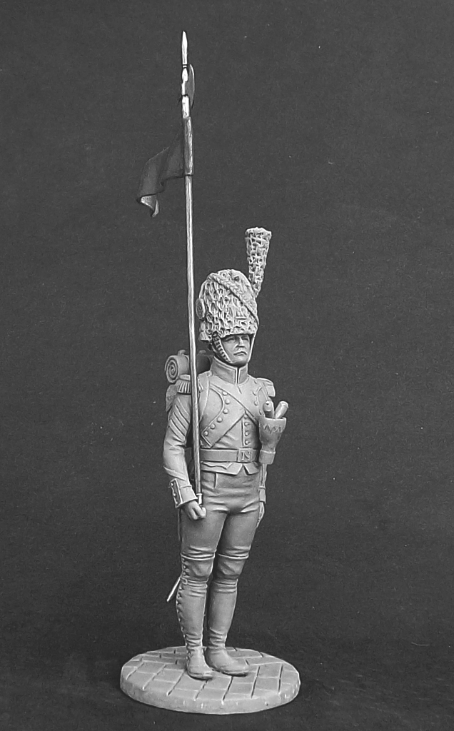 CHM-54231.(М) 2-й орлоносец 3-го Швейцарского пехотного полка, 1809-12 гг.  54 мм. Материал - белый металл. Chronos Miniatures