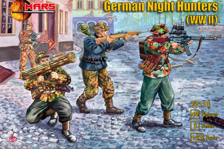 72118MR Набор фигур WWII German Night Hunters 1/72 Mars, 1/72 Mars