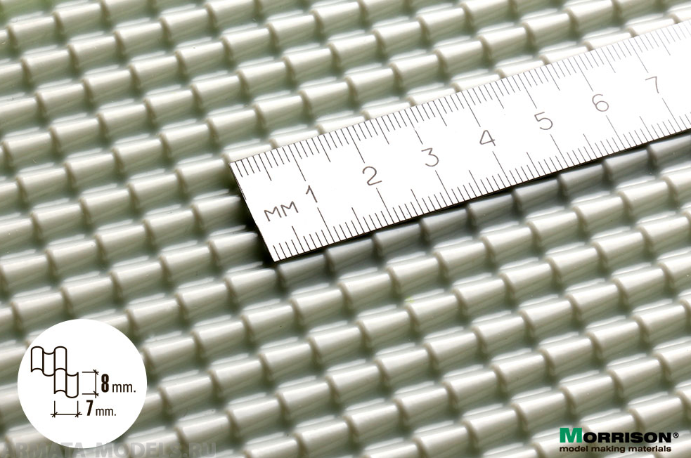 041tch050 Объёмная текстура черепицы  М1:48 - М 1:50. (Лист А4- 19см.х28см.)