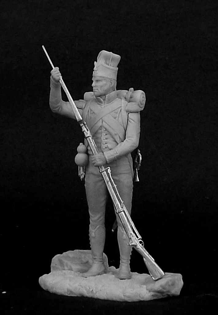 CHM-54164(M). Вольтижер легкой пехоты, Франция 1809-12 гг. (3 варианта голов). 54 мм. Материал - белый металл. Chronos Miniatures