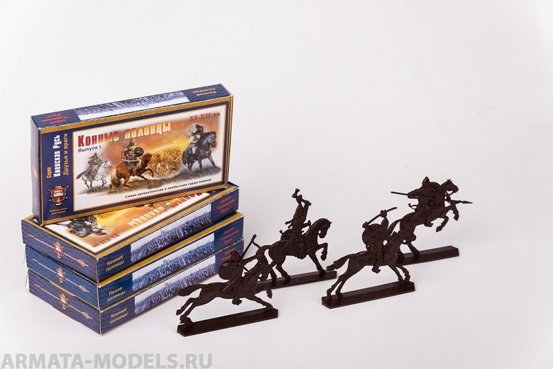 WAB002Brown Набор фигур Конные половцы (коричневый) Воины и Битвы