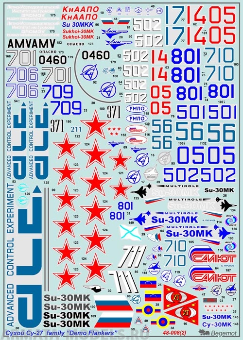 48008 Декаль Сухой Су-27 Демо-версии