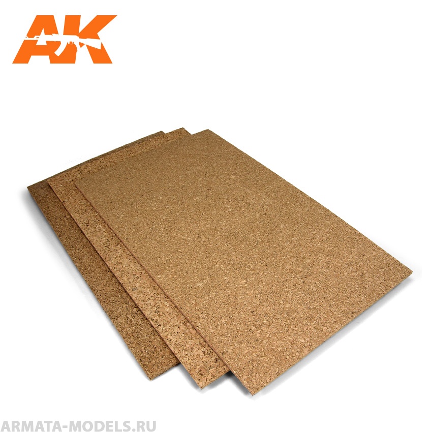 AK8054 Пробковый лист CORCK SHEET - COARSE GRAINED - 200 x 300 x 3mm (2 SHEETS)
