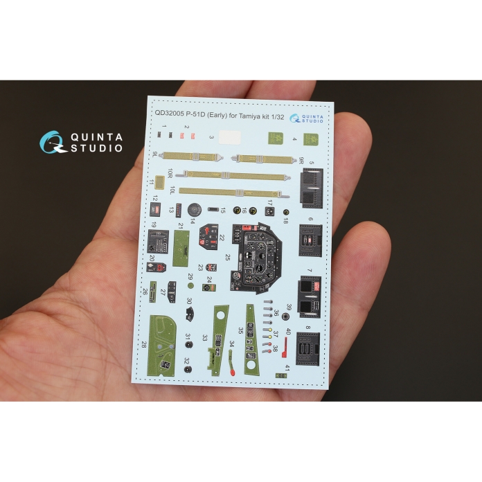 QD32005 3D Декаль интерьера кабины P-51D (ранний) (для модели Tamiya)