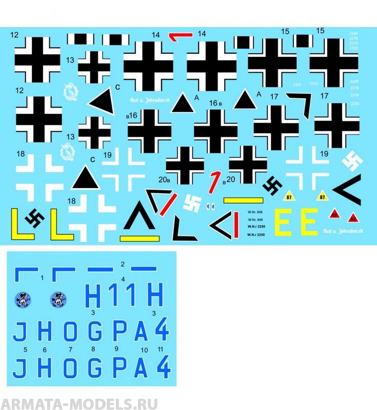 72041CD Декаль Hs-123 over the USSR 1/72