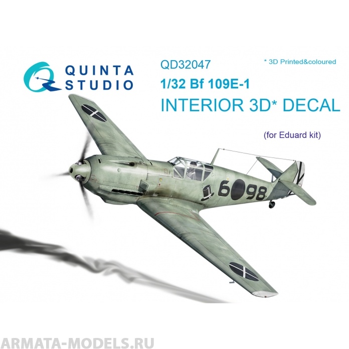 QD32047 3D Декаль интерьера кабины Bf 109E-1 (для модели Eduard)