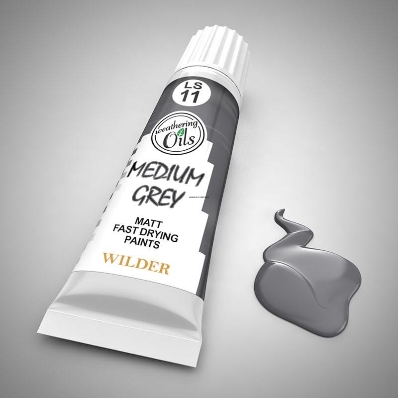 LS-11 Краски специальные быстросохнущие, на основе льняного масла. 20 мл цвет серый средний