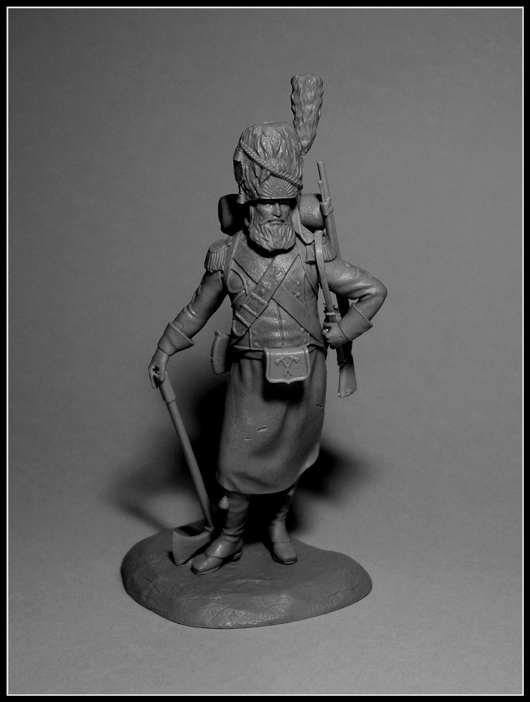 CHM-54054(M). Польский сапер легиона Вислы, 1808-13 гг. 54 мм. Материал - белый металл. Chronos Miniatures