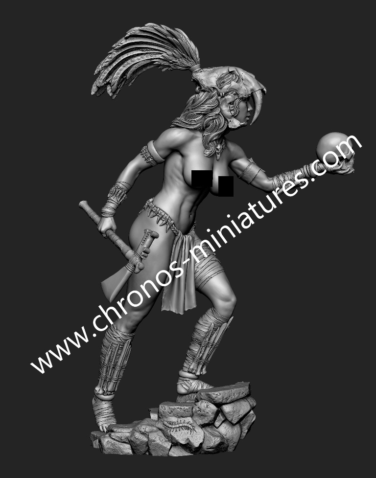 CHM-75062. Миры Фэнтези: Хранительница черепов. Материал - смола. Chronos Miniatures