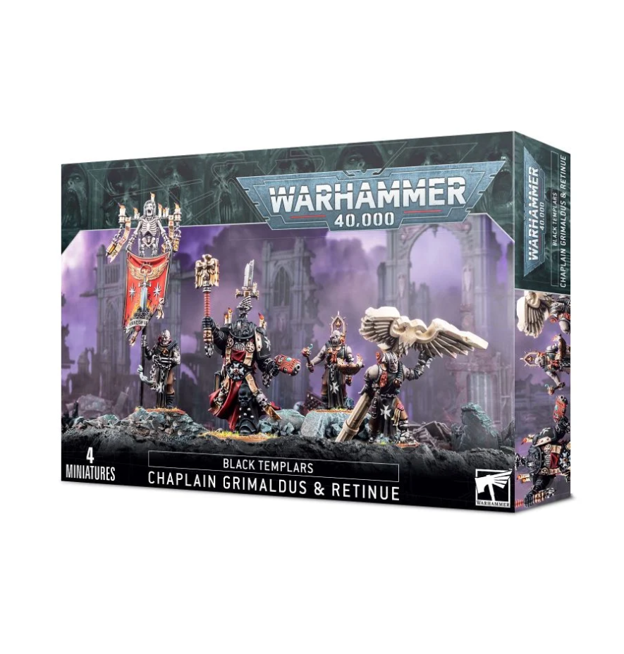 55-44GW Набор Черные Храмовники. Капеллан Гримальд со Свитой (Black Templars Chaplain Grimaldus & Retinue)