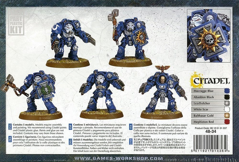 48-34GW Набор Космодесант. Штурмовой Отряд Терминаторов (Space Marines Terminator Assault Squad)