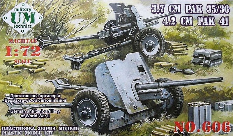 German Antitank guns 3.7cm PAK 35/36 and 4.2cm PAK 41 UM