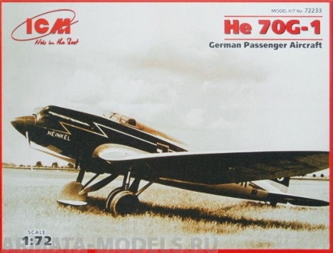 72233 He 70G-1 Германский пассажирский самолет ICM