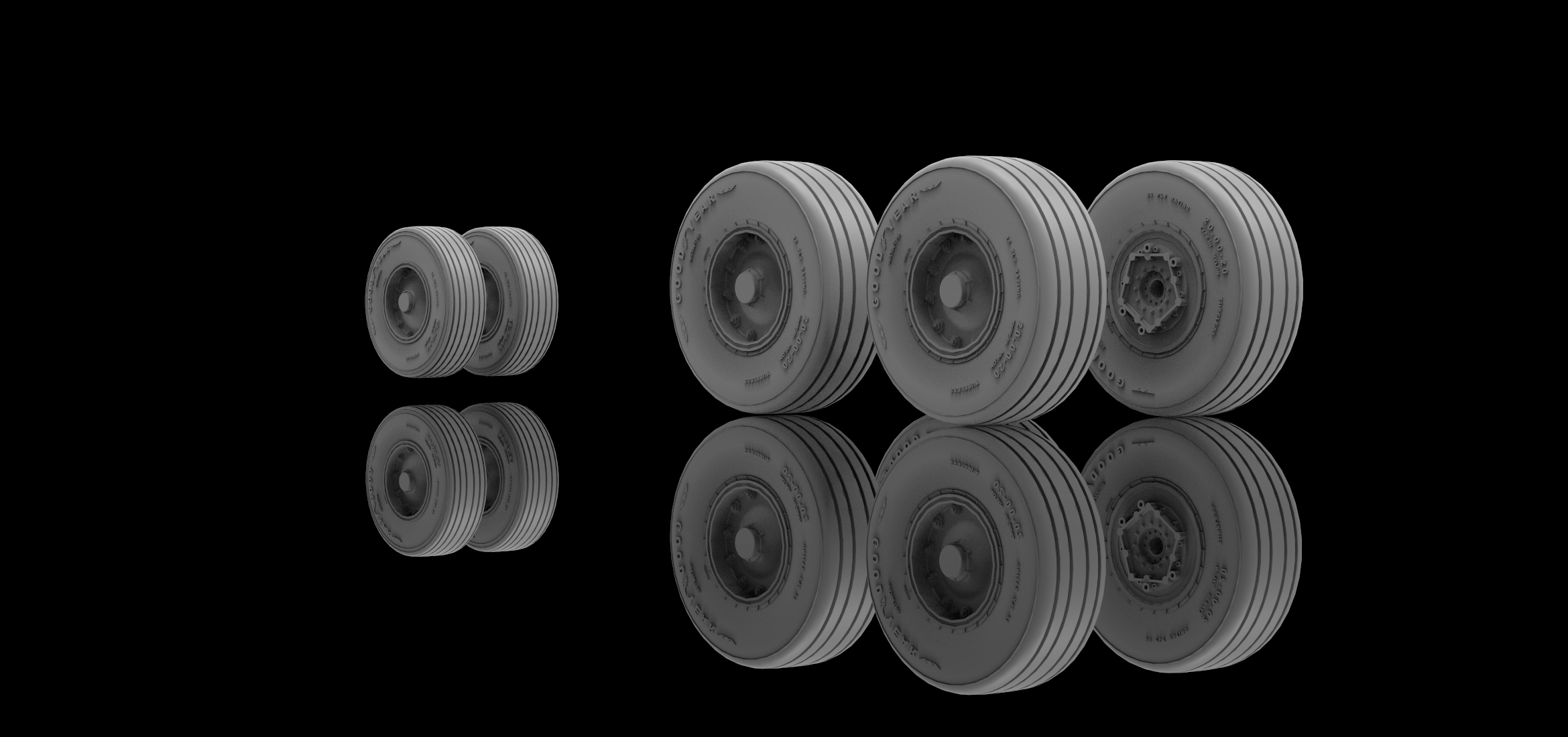 AM7292 Высокодетализированные колеса для C-130H без нагрузки