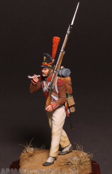 CHM-54214(M). Гренадер пехотных полков Португальского легиона, 1809-14 гг.  54 мм. Материал - белый металл. Chronos Miniatures